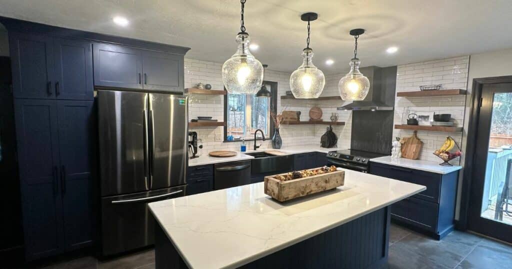 kitchen lights over island